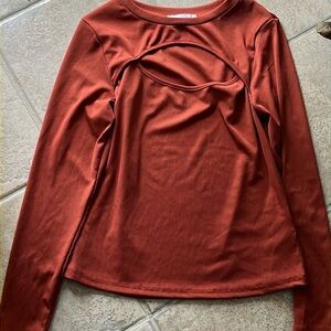 Turner rust colored shirt with opening above boobs size XL